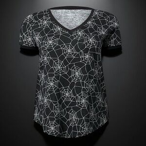 TORRID Spider Web Print Heritage Slub‎ V-Neck Cotton Tee NWT
